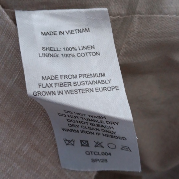 QUINCE..EURO LINEN STRUCTURED BLAZER..LARGE - Picture 8 of 9